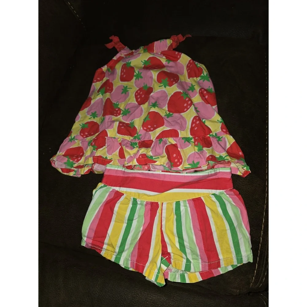 Gymboree strawberry sweetheart top size 2t‎ shorts size 18 24 months